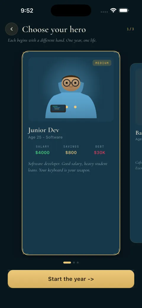 Character selection screen